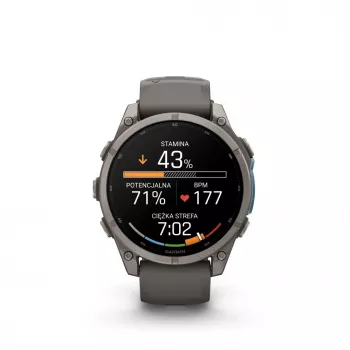 Garmin Fenix 9 – 47 mm titaani, Pebble Grey -silikoniranneke