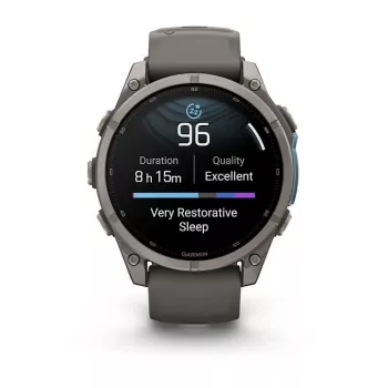 Garmin Fenix 9 – 47 mm titaani, Pebble Grey -silikoniranneke