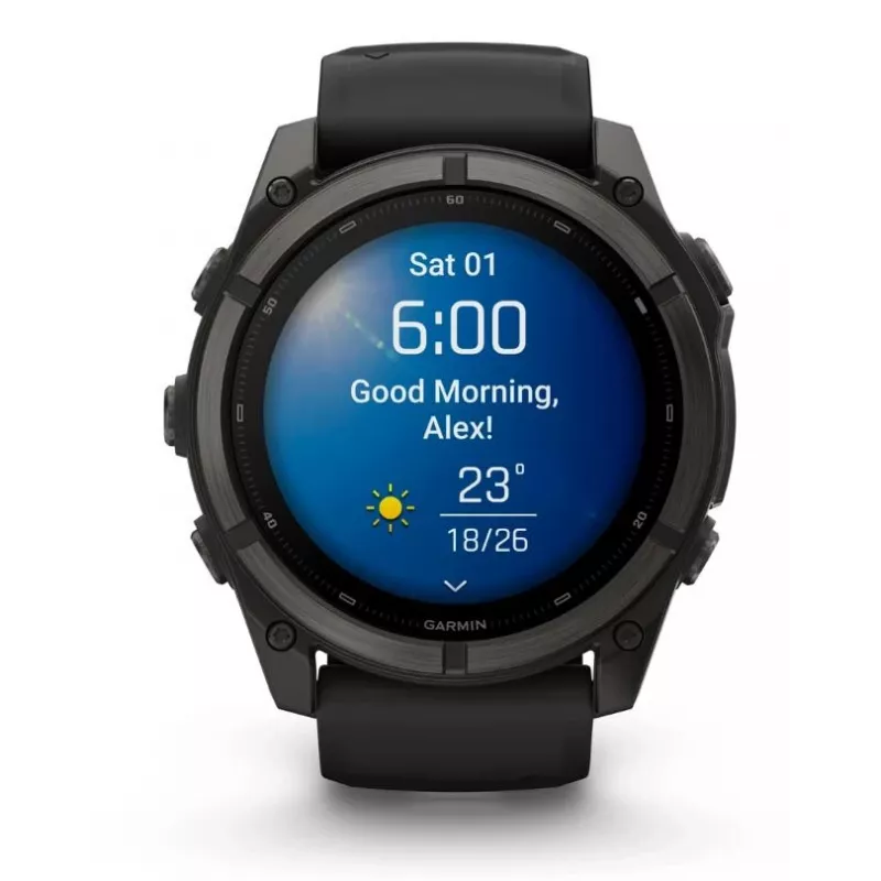 Garmin fenix 9 – 51 mm, Carbon Grey DLC -titaani, musta silikoniranneke 010-04763-11