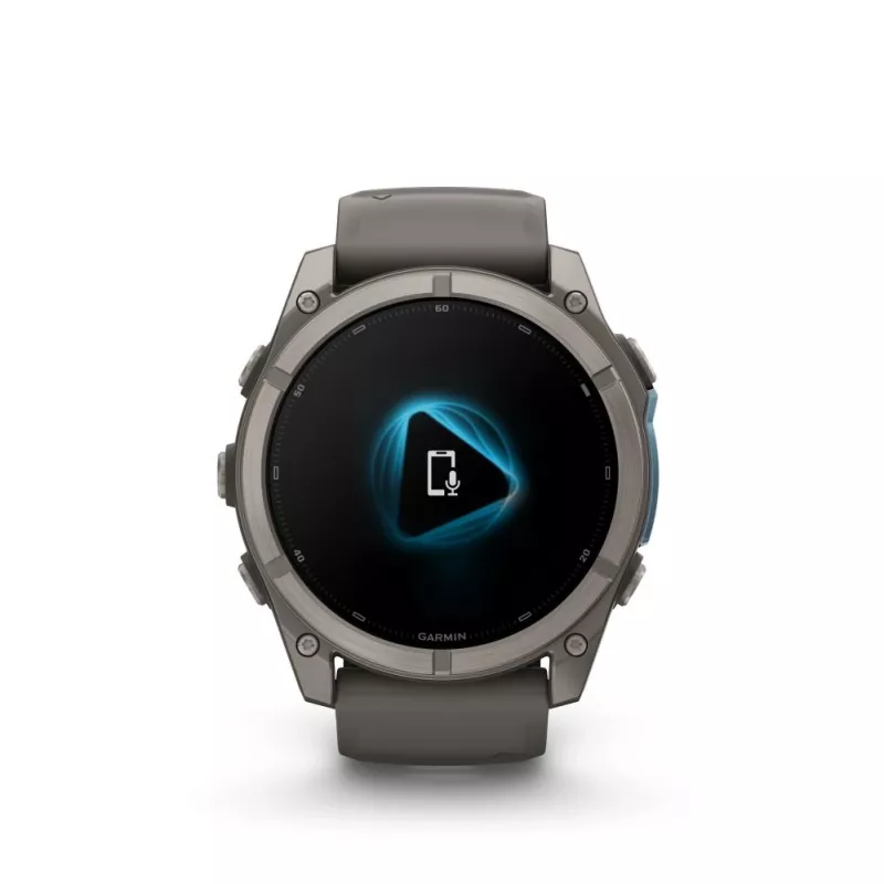 Garmin fenix 9 – 51 mm, titaani Pebble Grey silikonirannekkeella 010-04763-01