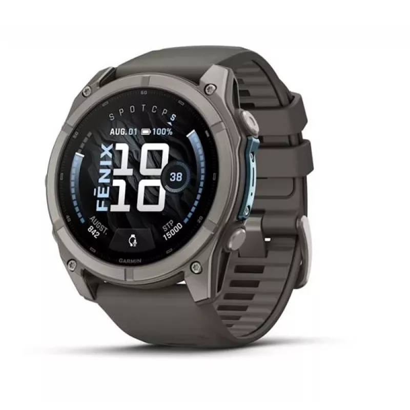 Garmin fenix 9 – 51 mm, titaani Pebble Grey silikonirannekkeella 010-04763-01
