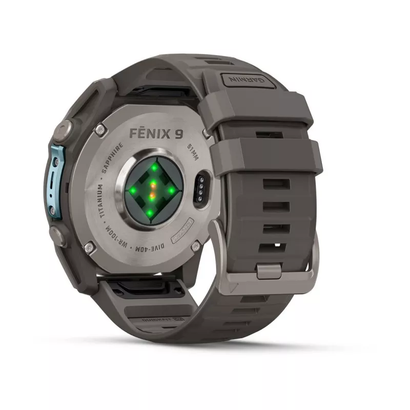 Garmin fenix 9 – 51 mm, titaani Pebble Grey silikonirannekkeella 010-04763-01