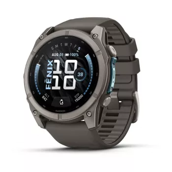Garmin fenix 9 – 51 mm, titaani Pebble Grey silikonirannekkeella 010-04763-01