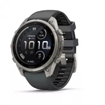 Garmin fenix 9 Pro – inReach, 47mm Titanium ja Graphite/Black -silikoniranneke