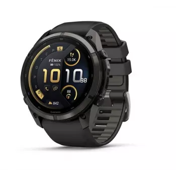 Garmin Fenix 9 Pro – inReach, 51 mm Carbon Gray DLC Titanium, musta/pebble grey -silikoniranneke