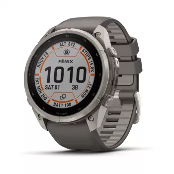 Garmin Fenix 9 Pro – inReach, Solar, 51mm titaani kiviharmaa silikonirannekkeella
