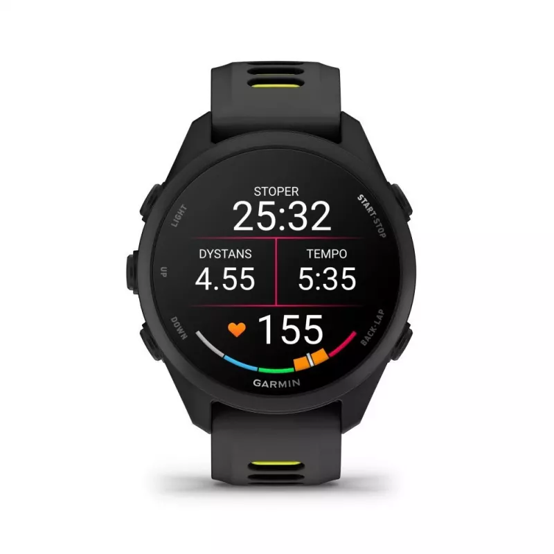 Garmin FORERUNNER 170 musta mustalla/liikennekeltaisella rannekkeella