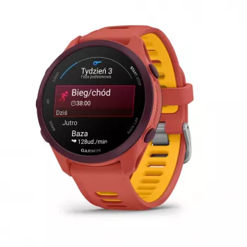 Garmin Forerunner 170 Music GPS-juoksukello, Berry-kotelo puna-pinkillä/mangonvärisellä rannekkeella