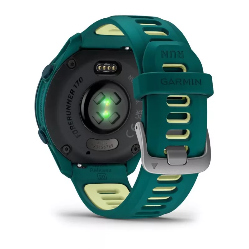 Garmin Forerunner 170 Music, Teal Green Teal Green/Citron-rannekkeella