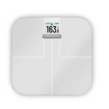 Garmin Index S2 älyvaaka (valkoinen) – kehonkoostumusvaaka Wi-Fi, Bluetooth, väri-LCD