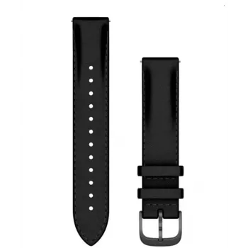 Garmin Quick Release -rannekkeet (18 mm) musta nahka, harjattu slate-solki