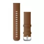 Garmin Quick Release -rannekkeet (22 mm) ruskea italialainen nahka, hopeiset metalliosat