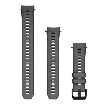 Garmin QuickFit 20 mm silikoniranneke antrasiitinvärisenä Instinct E 40 mm -kellolle ja yhteensopiville malleille