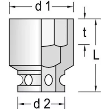 GEDORE 3/4 inch 30 mm kuusiokanta iskevä hylsyavain, 6-kanta, DIN 3129 6282550