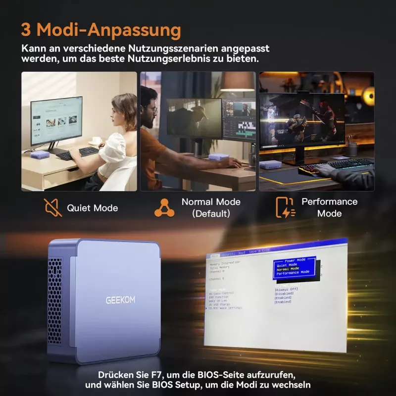 GEEKOM AX8 MAX Mini PC, Intel Core i7-12650H, 16GB DDR5, 512GB SSD, Windows 11 Pro, hopea