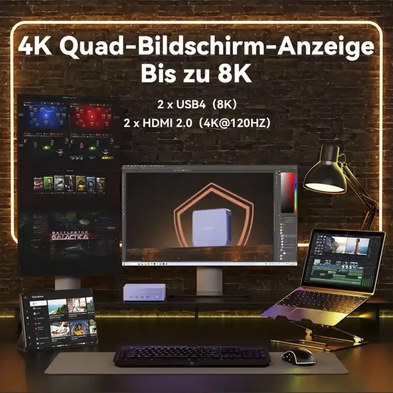 GEEKOM AX8 MAX Mini PC, Intel Core i7-12650H, 16GB DDR5, 512GB SSD, Windows 11 Pro, hopea