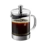 GEFU DIEGO French press -kahvinkeitin 600 ml, borosilikaattilasi ja ruostumaton teräs, hopea/musta