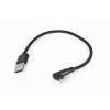 GEMBIRD kulmaliitin punottu USB-A - 8-pin Lightning kaapeli 0,2 m musta