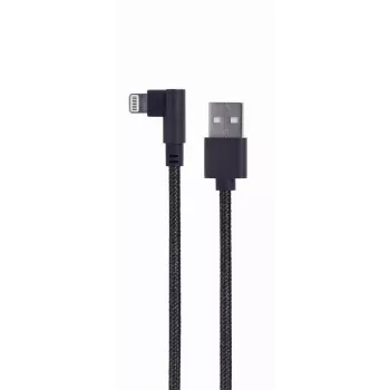 GEMBIRD kulmaliitin punottu USB-A - 8-pin Lightning kaapeli 0,2 m musta