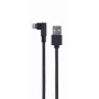 GEMBIRD kulmaliitin punottu USB-A - 8-pin Lightning kaapeli 0,2 m musta