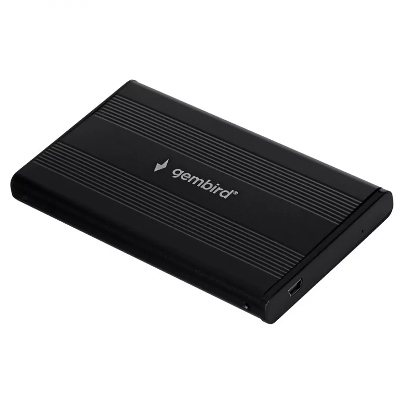 Gembird EE2-U2S-5 ulkoinen USB 2.0 -kotelo 2,5 tuuman SATA HDD/SSD, alumiini, musta