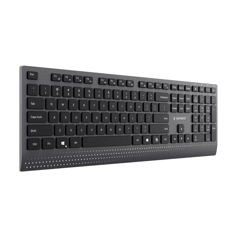 Gembird KB-MCH-06 ohut langallinen multimedianäppäimistö Type-C-sovittimella, US-asettelu, musta