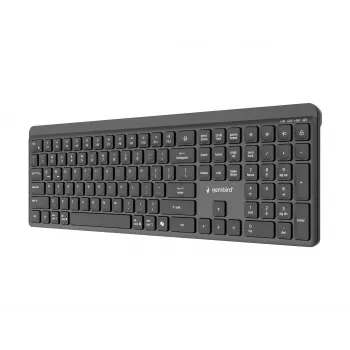 Gembird KB-WPS-03 Dual-Mode Pro-Business Slim langaton näppäimistö, 2.4G + Bluetooth, US Layout, musta