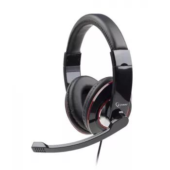 Gembird MHS-001 stereo-headset äänenvoimakkuuden säädöllä, johdollinen, Over-Ear, musta
