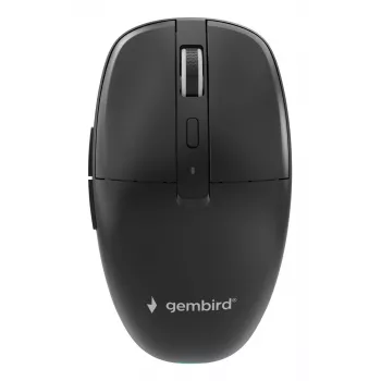 Gembird MUSW2-6B-01 kaksitoiminen langaton hiiri, 2,4 GHz + Bluetooth 5.0, 1600 DPI, 6 painiketta, musta