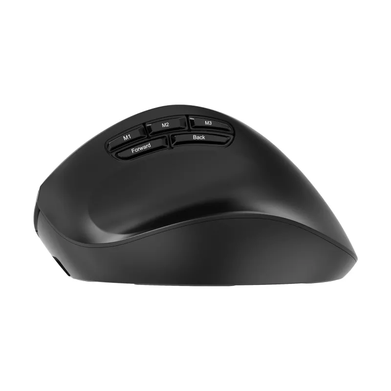 Gembird MUSW3-9B-01 kolmitilainen langaton ergonominen hiiri (2,4 GHz + Bluetooth + USB-C), 2400 DPI, 9 painiketta, musta