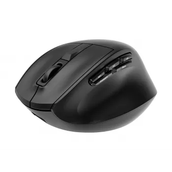 Gembird MUSW3-9B-01 kolmitilainen langaton ergonominen hiiri (2,4 GHz + Bluetooth + USB-C), 2400 DPI, 9 painiketta, musta