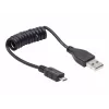 Gembird USB 2.0 kaapeli USB-A - Micro-USB-B 0,6m musta spiraalikaapeli