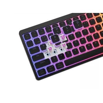 GENESIS Thor 430 TKL langaton mekaaninen pelinäppäimistö, Outemu Red -kytkimet, RGB-valaistus, kolmoistila (USB-C/2.4GHz/Bluetooth), US-englantilainen QWERTY, musta