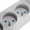GETFORT 5-osainen ylijännitesuojattu jatkojohto 2 USB-latausliitännällä, 5m kaapeli, harmaa