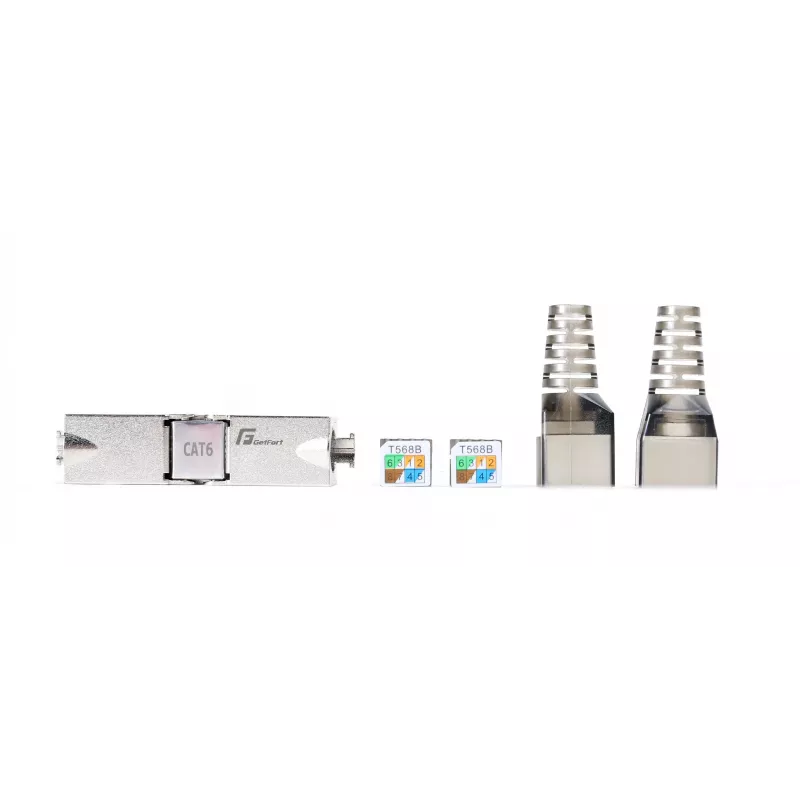GETFORT 58459 Cat.6 UTP työkaluton RJ45 Keystone -moduuli, valkoinen