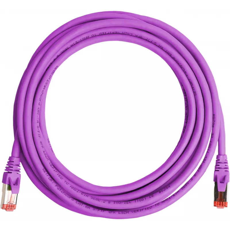 GETFORT Cat.6A S/FTP LSOH patchkaapeli 5m violetti