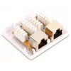 GETFORT GF-2G5EFTP suojattu pinta-asennettava RJ45-rasia, 2-porttinen, Cat.5e, valkoinen