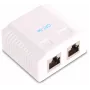 GETFORT GF-2G5EFTP suojattu pinta-asennettava RJ45-rasia, 2-porttinen, Cat.5e, valkoinen