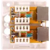 GETFORT GF-2G6FTP suojattu pinta-asennettava verkkorasetti, 2x RJ45, Cat6 FTP, valkoinen