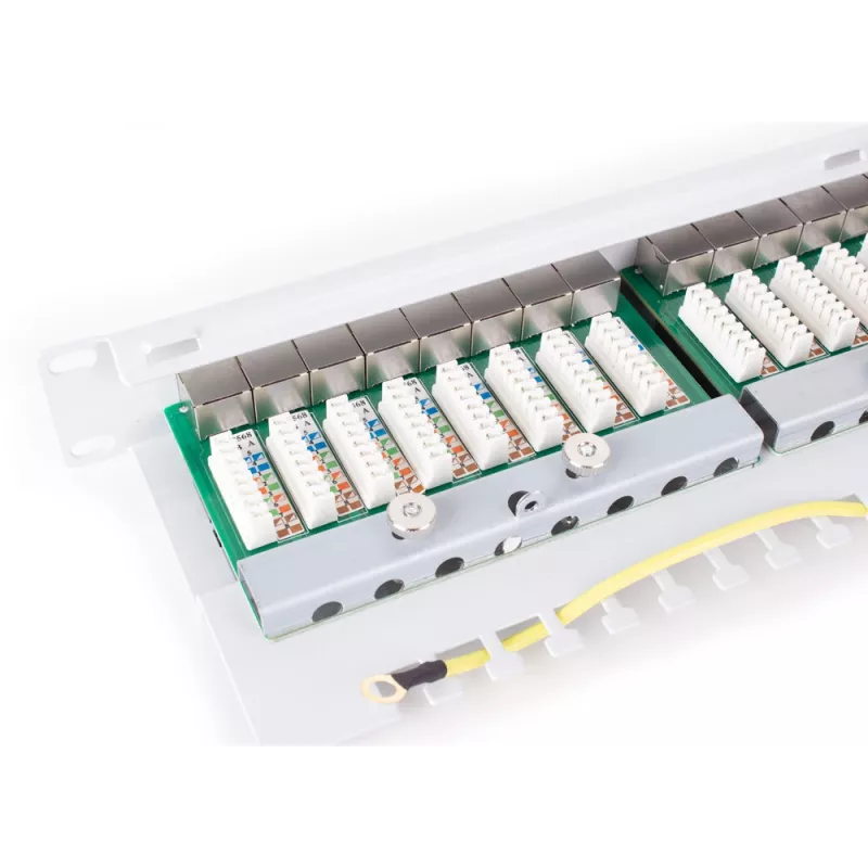 GETFORT PGF-6FTP24-B6-G patch-paneeli FTP CAT.6 24 porttia harmaa 1U räkkiasennus