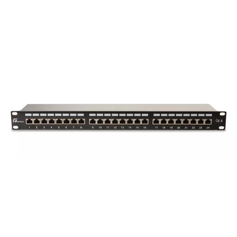 GETFORT PGF-6FTP24-B6 patch-paneeli FTP Cat.6 24-porttia 19 tuuman 1U musta
