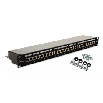 GETFORT PGF-6FTP24-B6 patch-paneeli FTP Cat.6 24-porttia 19 tuuman 1U musta