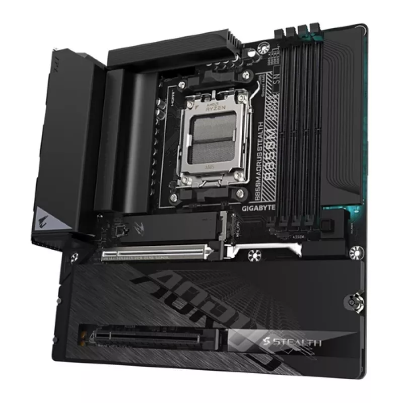 GIGABYTE B850M AORUS STEALTH AM5 Micro-ATX-emolevy, DDR5, 2.5GbE, Wi-Fi 6E, 3x M.2