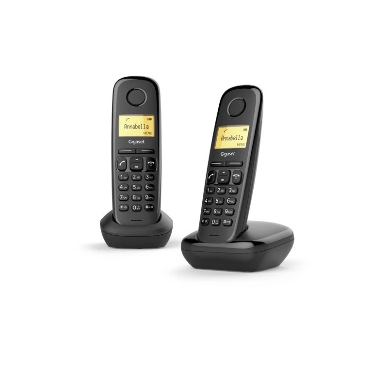 Gigaset A170 Duo musta DECT langaton puhelin vastaajalla, 2 luuria, ECO DECT