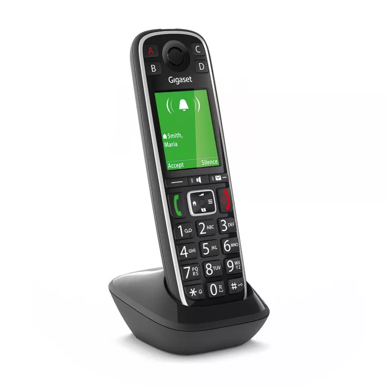 Gigaset E720HX langaton DECT-lisäpuhelin soittajan tunnistuksella, musta