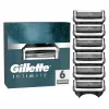 Gillette Intimate -terät, täyttöpakkaus, 6 terää, musta, miesten intiimialueen karvojen ajoon