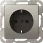 Gira 4188600 SCHUKO System 55 ruostumaton teräs pistorasiaosa