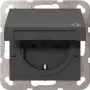 Gira 441428 SCHUKO-pistorasia kääntökannella ja Safety Plus, System 55, antrasiitti