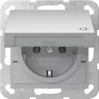 GIRA 445426 SCHUKO-pistorasia System 55 uppoasennus alumiini kansilevyllä, 16 A, 250 V, IP44