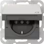 Gira 4454600 SCHUKO-pistorasia kääntyvällä kannella, System 55, ruostumaton teräs